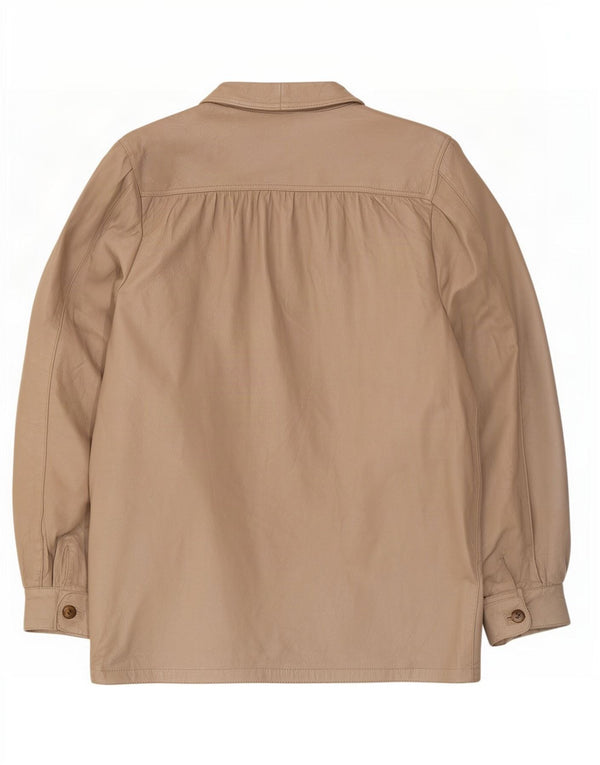 Lavorazione Artigiana Chaqueta de cuero para mujer UK 44 Estampado animal beige mediano