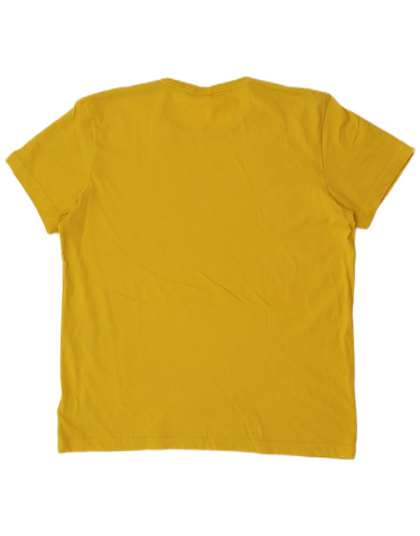 Adidas - Camiseta gráfica para hombre, talla grande, algodón amarillo
