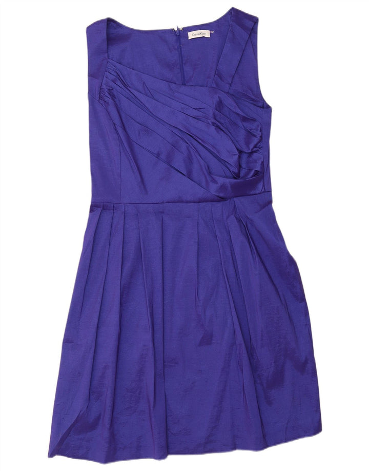 CALVIN KLEIN Vestido sin mangas para mujer US 12 Poliéster morado mediano