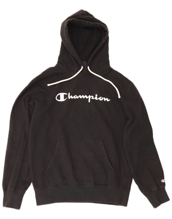 Champion Sudadera Con Capucha Gráfica Para Hombre Jersey Grande De Algodón Negro