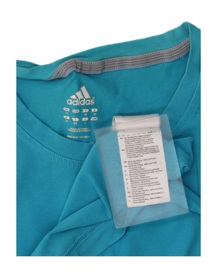 Adidas - Camiseta para mujer (talla 40), color azul medio, algodón