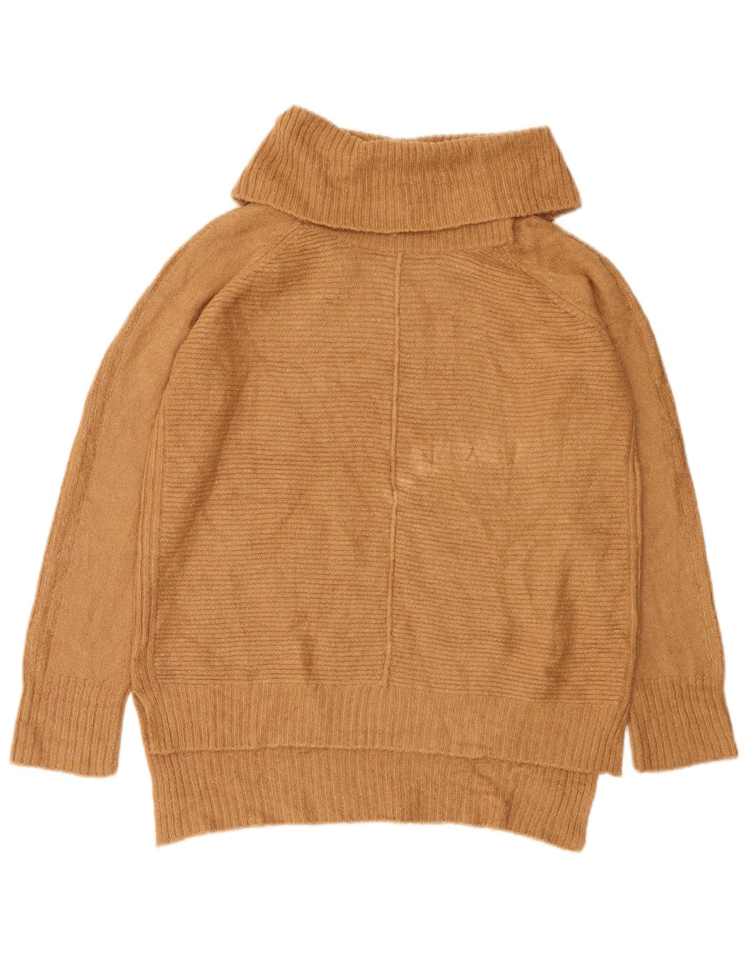 Oasis Suéter de gran tamaño con cuello vuelto para mujer UK 10 Small Beige Acrílico