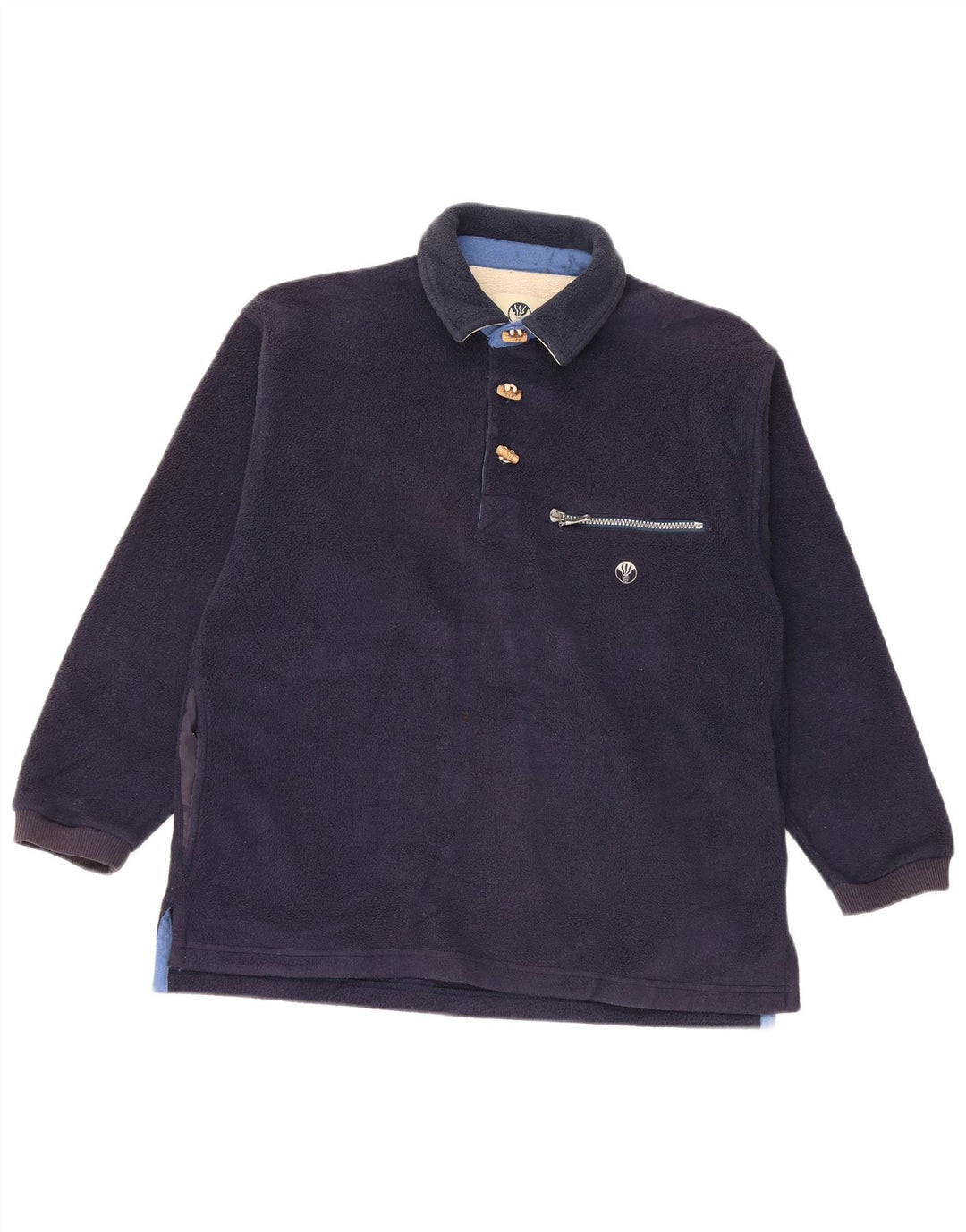 FAT FACE Jersey Polartec de Corte Suelto con Cuello Polo para Hombre XS Azul Marino