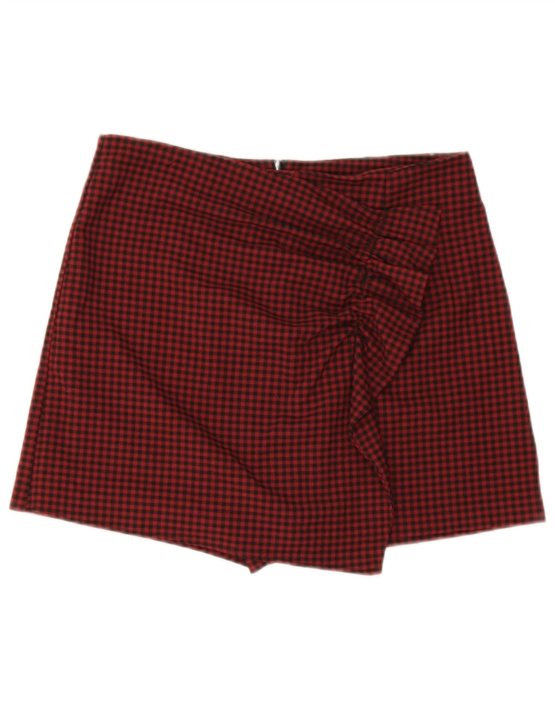 Zara Pantalones Cortos Casuales Para Mujer Grande W30 L3 Cuadros Rojos