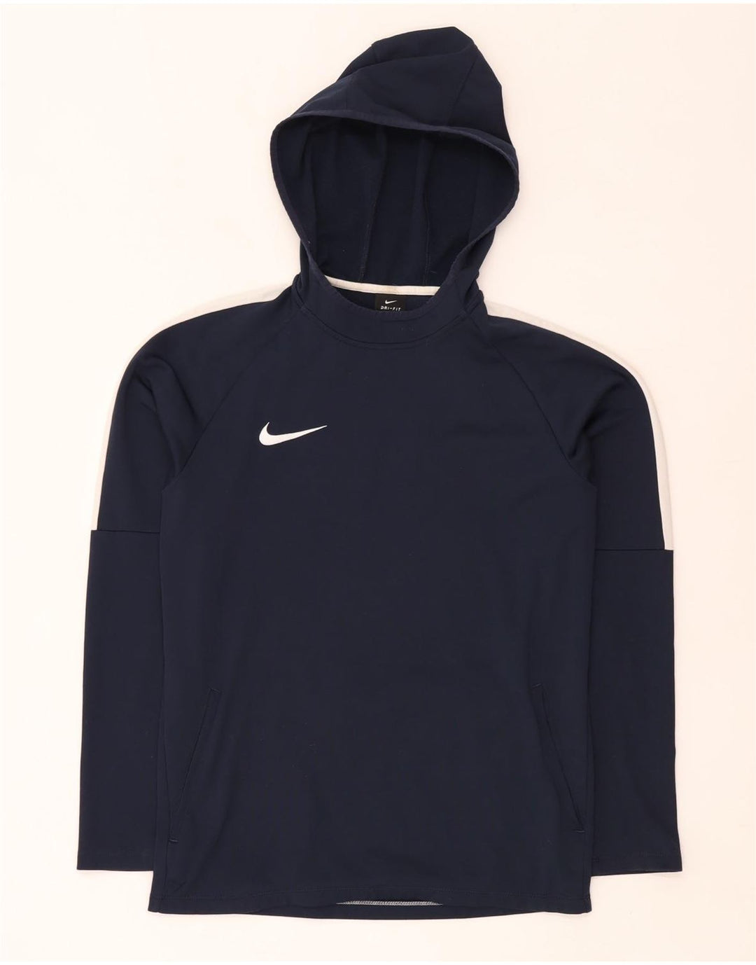 Nike Dri Fit - Sudadera con capucha para hombre, talla pequeña, color azul marino, poliéster