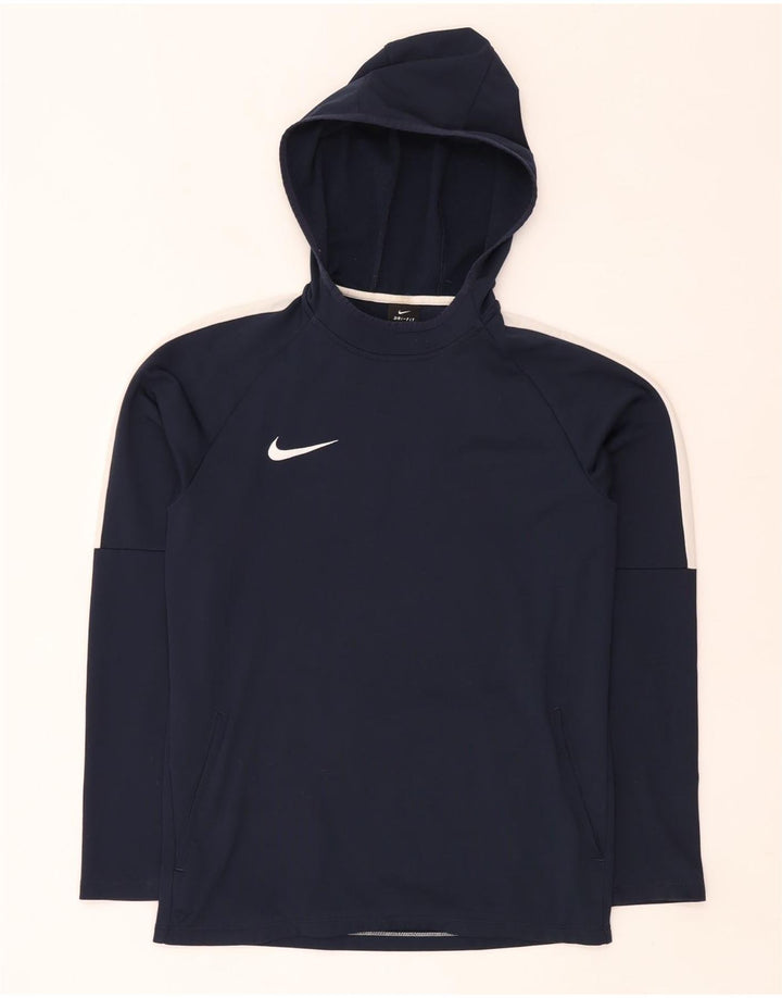 Nike Dri Fit - Sudadera con capucha para hombre, talla pequeña, color azul marino, poliéster