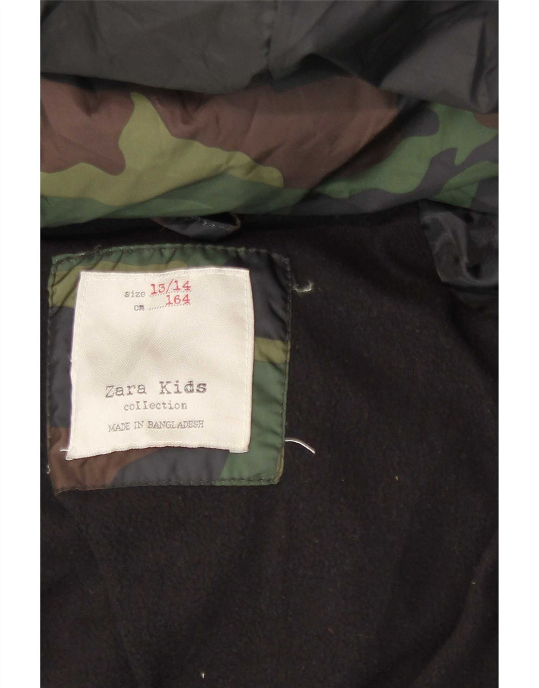 Zara Cazadora acolchada con capucha para niño 13-14 años multicolor camuflaje