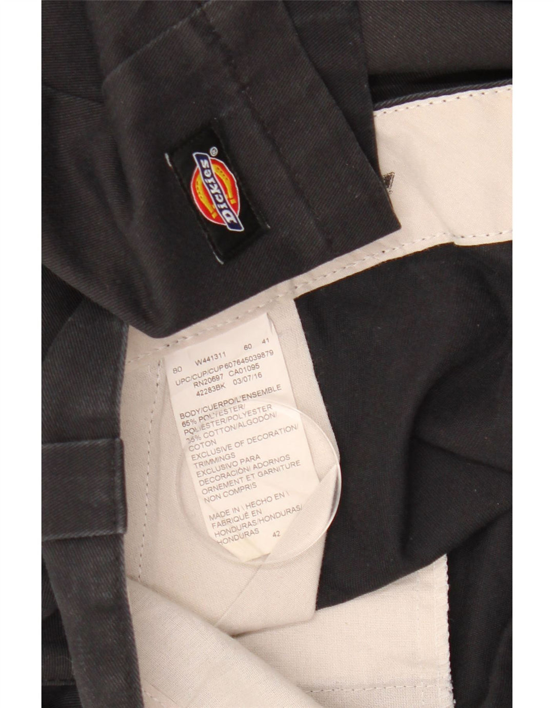 Dickies Pantalones cortos chinos para hombre W42 2XL Poliéster negro