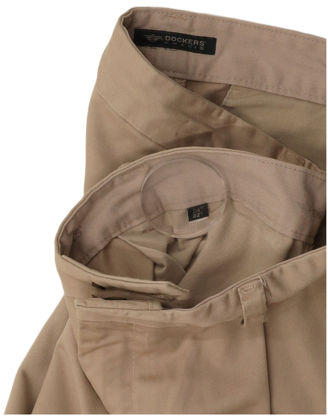 DOCKERS Pantalones chinos holgados de color caqui para hombre W34 L32 Beige