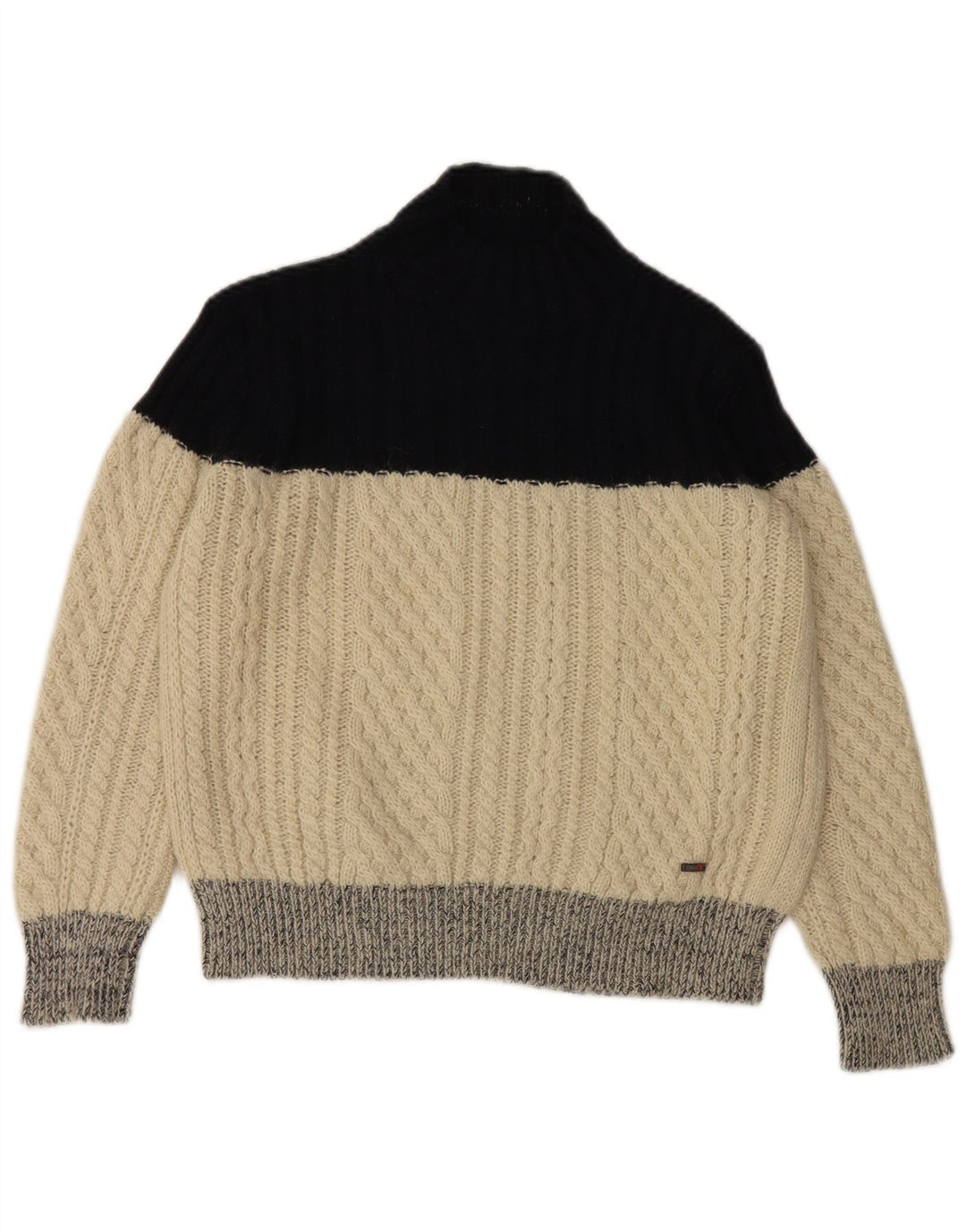 Slam Suéter tipo jersey con cuello alto para mujer UK 40 Medium Off White Colorblock
