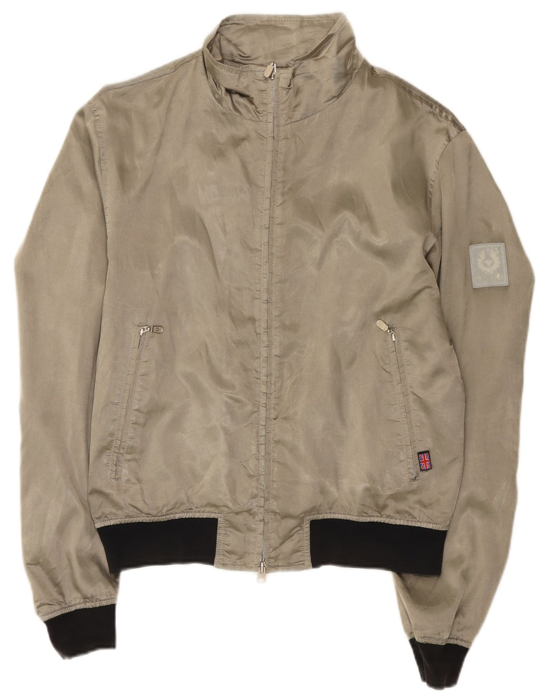 Belstaff Chaqueta Bomber para Mujer UK 40 Nylon Color Block Gris Medio