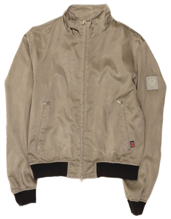 Belstaff Chaqueta Bomber para Mujer UK 40 Nylon Color Block Gris Medio
