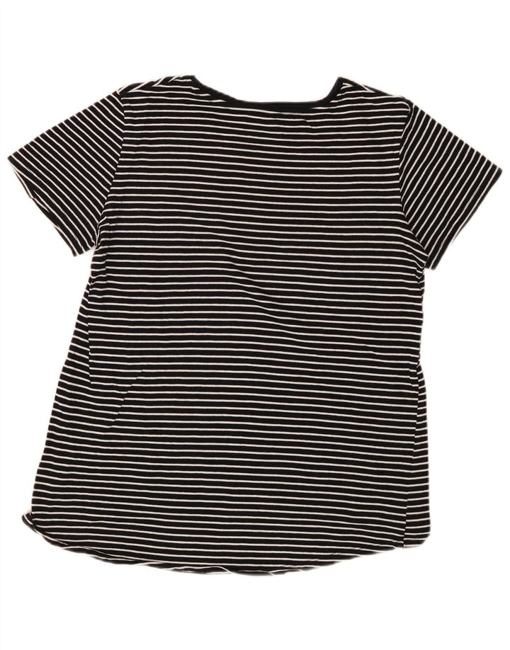 Zara Mujer Camiseta Top UK 10 Small Negro Rayas