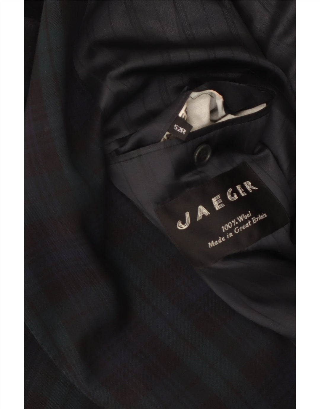 Jaeger Chaqueta tipo blazer con doble botonadura para hombre IT 52 XL Lana a cuadros azul marino