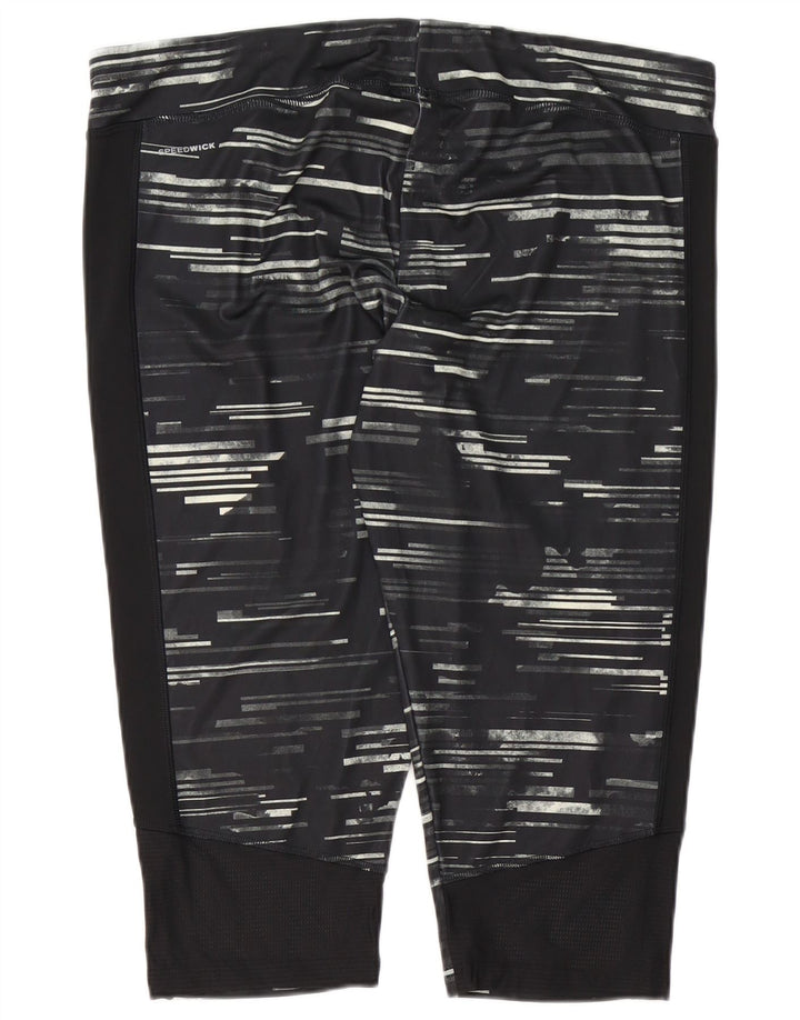 Reebok Leggings Capri para Mujer UK 24/26 2XL Poliéster a Rayas Negro