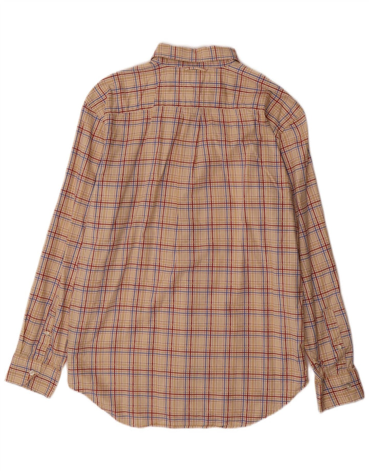 TOMMY HILFIGER Camisa para hombre Large Beige Check Cotton