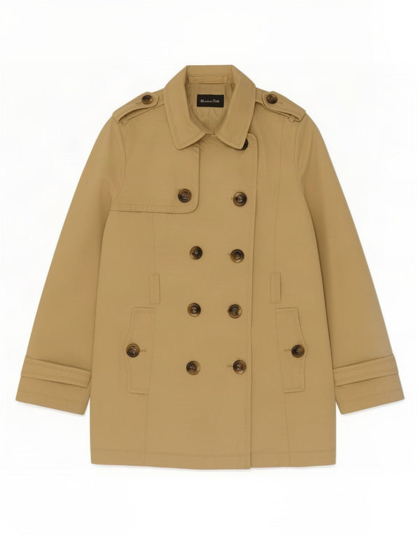 Massimo Dutti Gabardina Mujer UK 44 Grande Algodón Beige