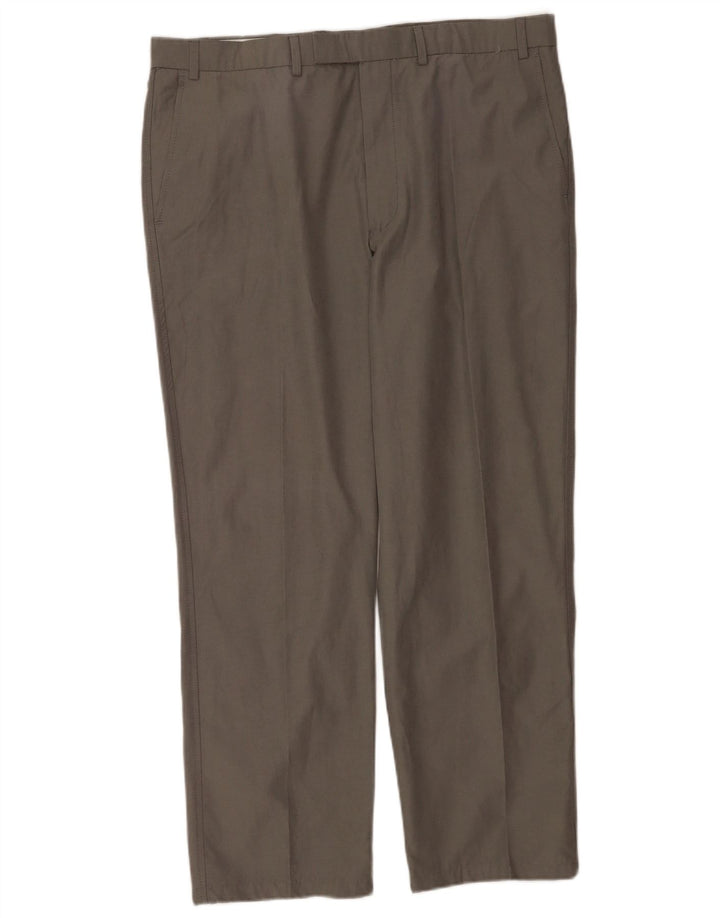 Marks & Spencer Pantalón de traje recto para hombre W38 L29 Algodón gris