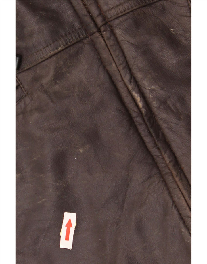 Vintage chaqueta de cuero para hombre Reino Unido 40 cuero marrón grande