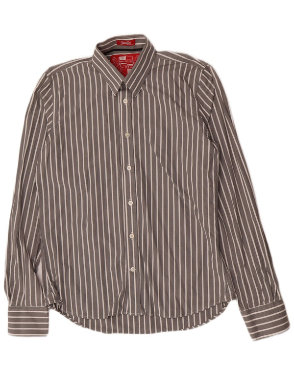 Camisa Superdry para hombre 2XL Algodón gris a rayas