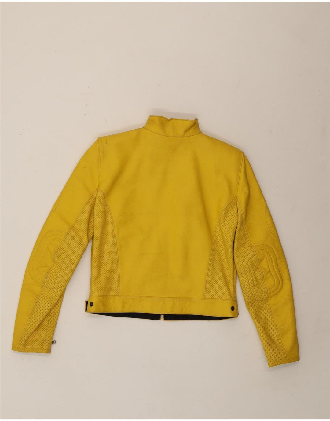 Chaqueta Biker De Cuero Para Mujer Corner IT 44 Cuero Amarillo Medio