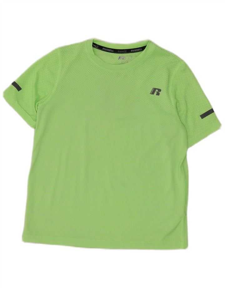 Russell Athletic Camiseta Dri-Power para niños 7-8 años Nylon Verde Mediano
