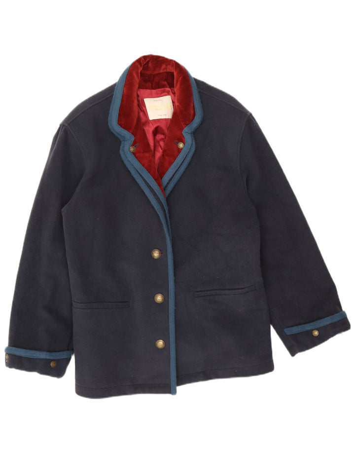 Benetton Chaqueta Americana De 3 Botones IT 46 Large Lana Azul Marino