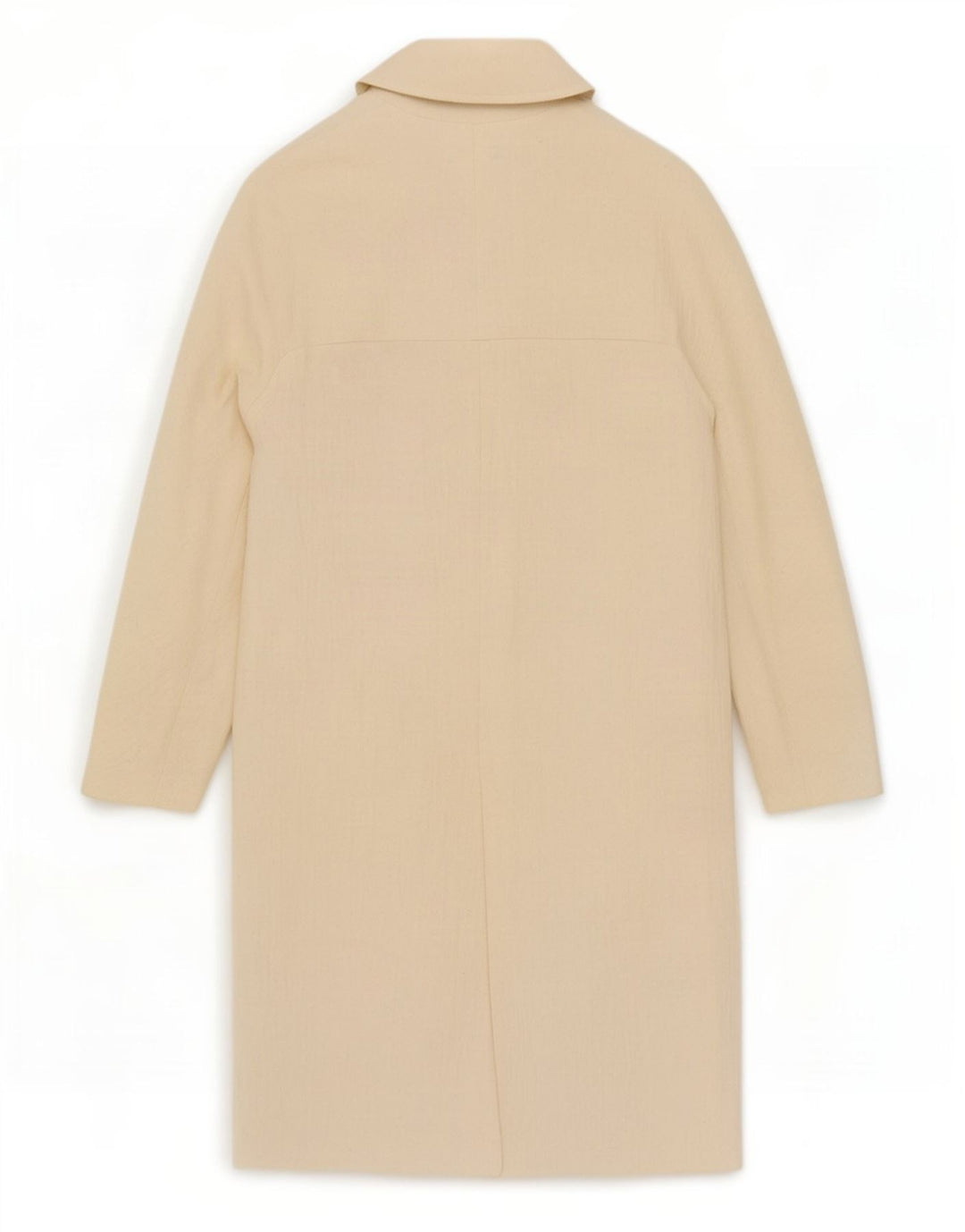 Zara Mujer Abrigo Cruzado UK 44 Viscosa Blanca Mediana
