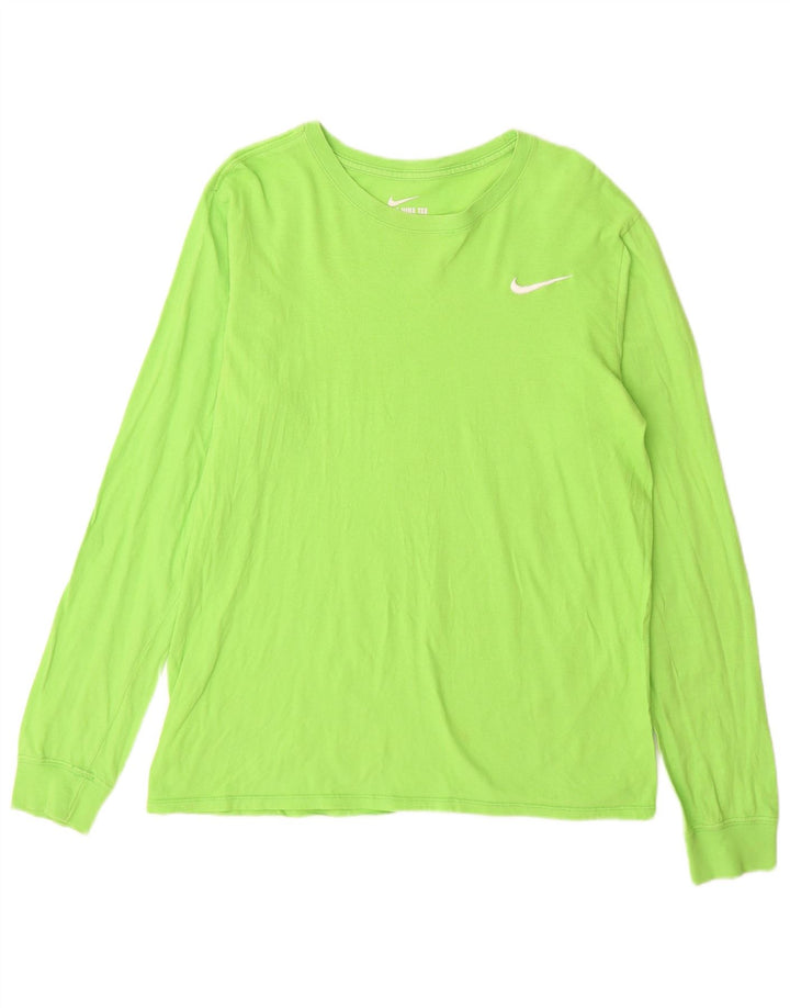 NIKE Camiseta de corte atlético para hombre Top de algodón verde medio