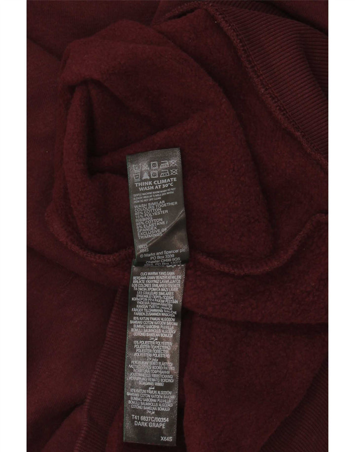 Marks & Spencer - Sudadera para hombre, talla grande, color burdeos, algodón