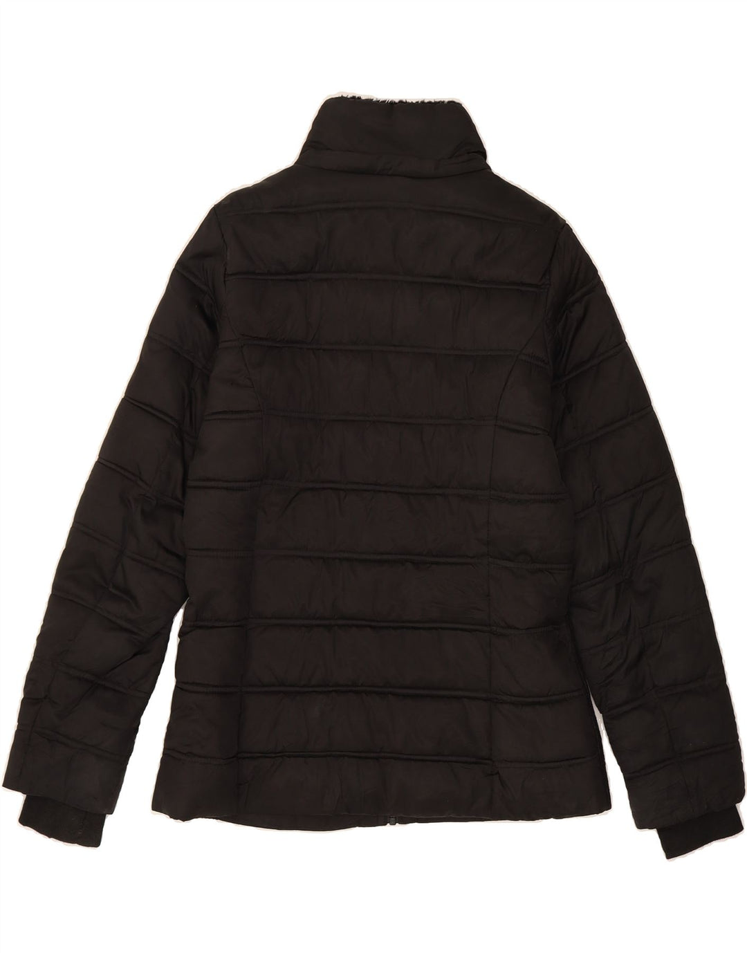 NAUTICA Womens Hooded Padded Jacket UK 14 Medium Black Polyester Vintage Nautica and Second-Hand Nautica from Messina Hembry 