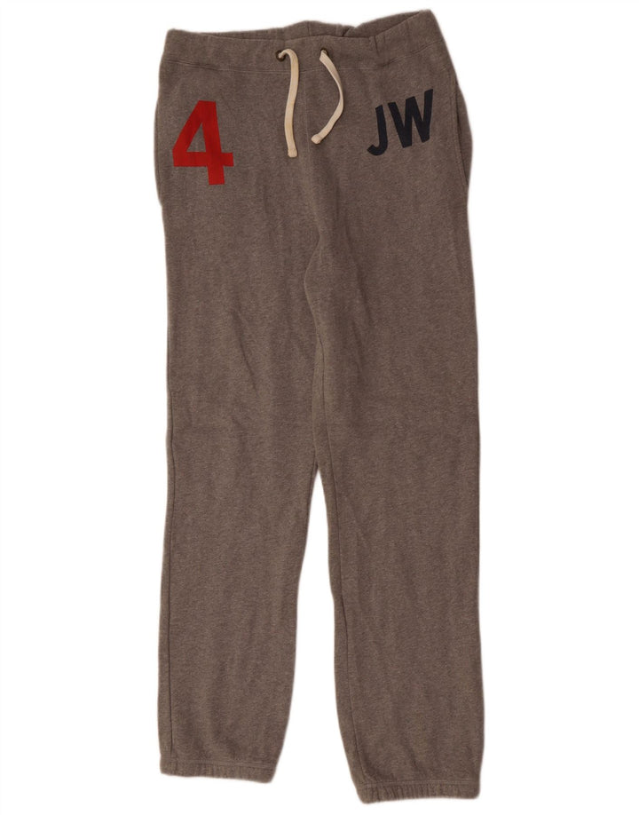JACK WILLS Pantalones de chándal con estampado gráfico para hombre Joggers Small Grey Cotton