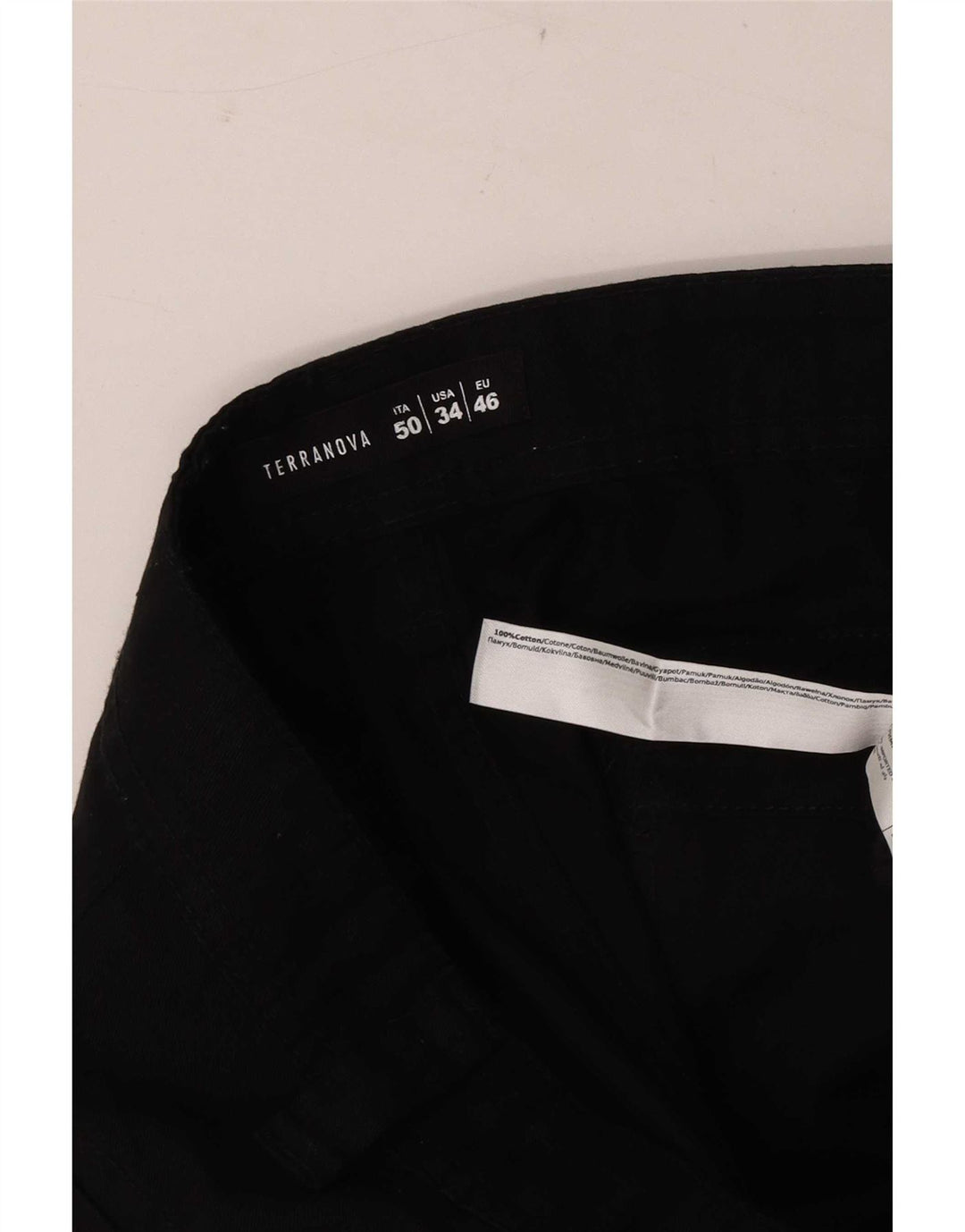 Terranova Pantalones cortos cargo para hombre W34 Algodón negro grande