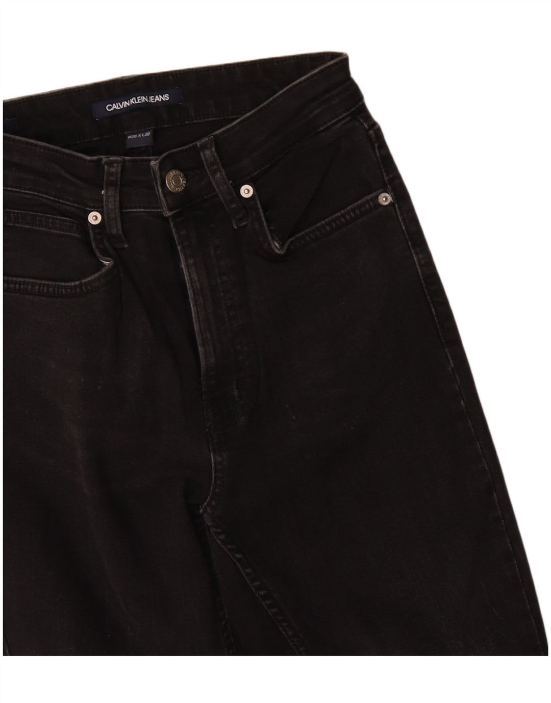 Calvin Klein Jeans Ajustados Para Mujer W26 L30 Algodón Negro