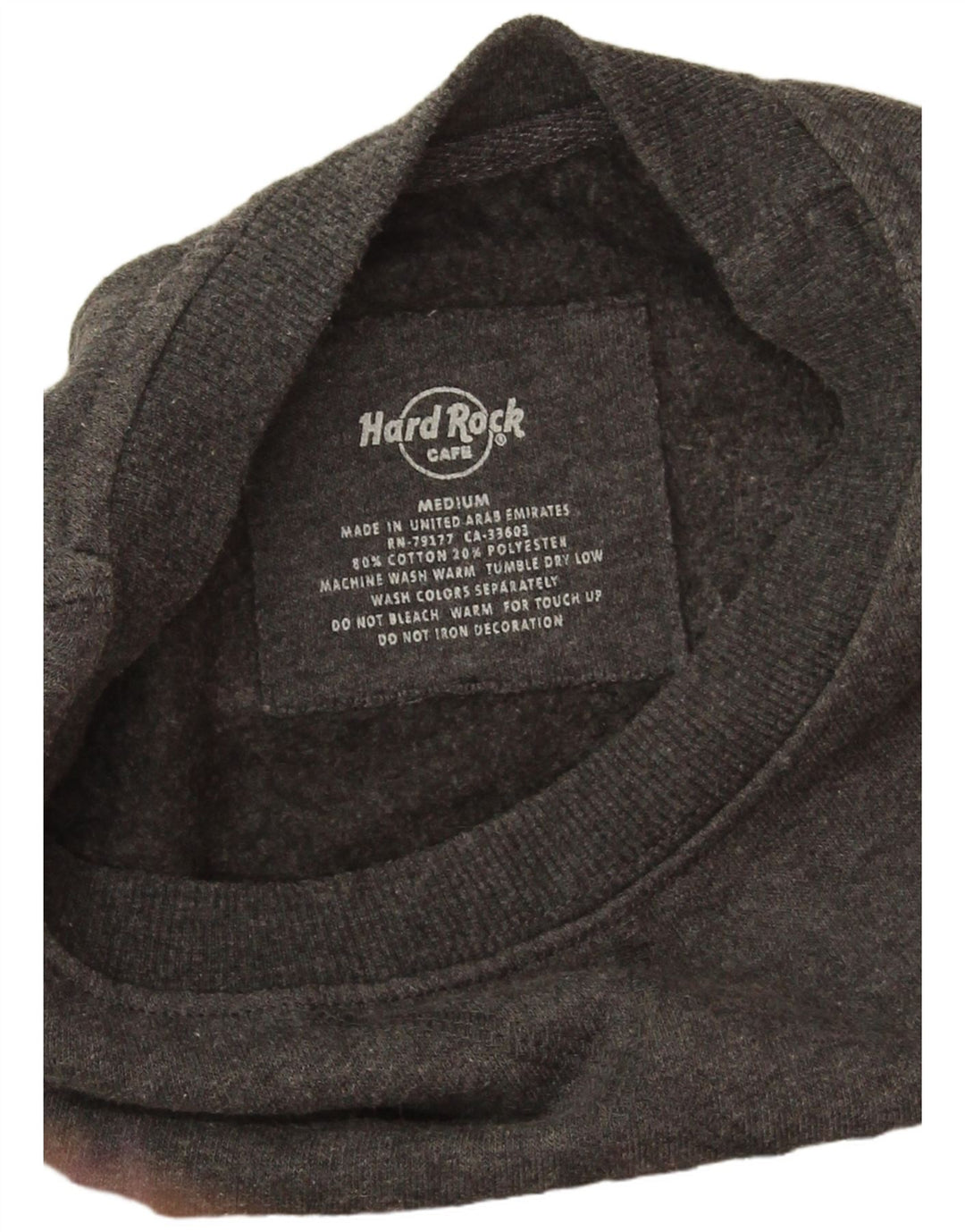 Hard Rock Cafe Hombre Hollywood Graphic Sudadera Jumper Gris Medio Moteado