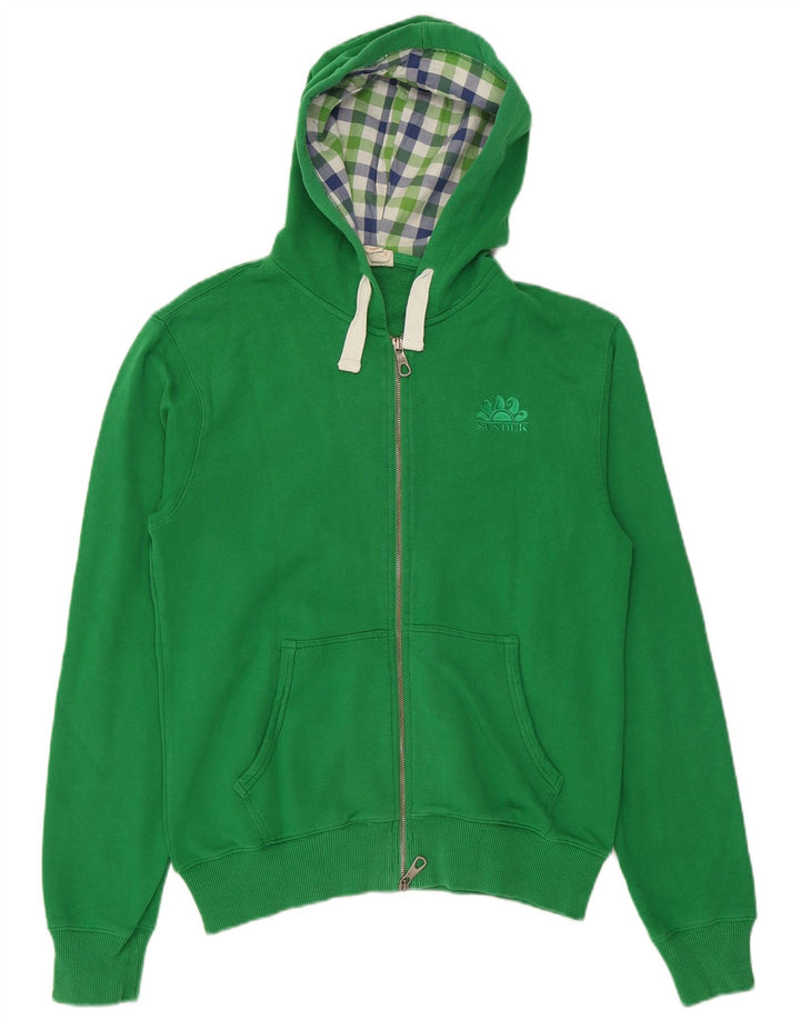 Sundek - Sudadera con capucha y cremallera para hombre, color verde medio, algodón