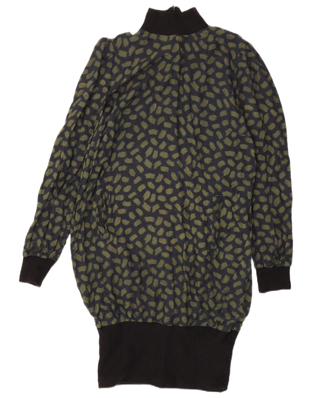 AVEDON Vestido tipo jersey de manga larga con estampado abstracto para mujer IT 48 XL Azul marino