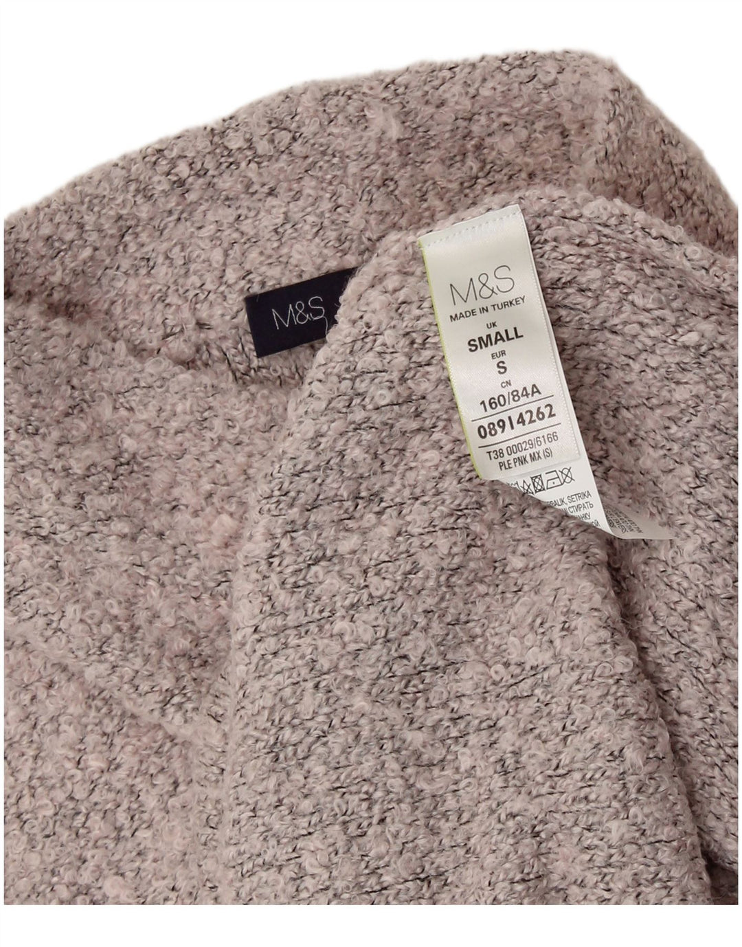 MARKS & SPENCER Suéter tipo jersey con cuello alto para mujer UK 10 Small Grey