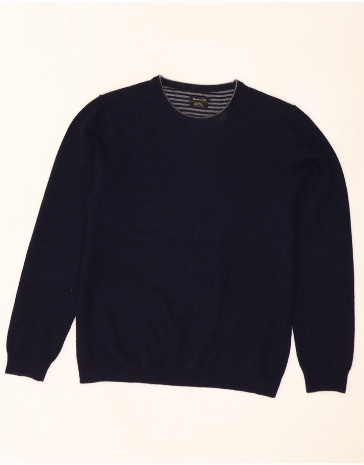 MASSIMO DUTTI Jersey De Cuello Redondo Hombre Large Lana Azul Marino