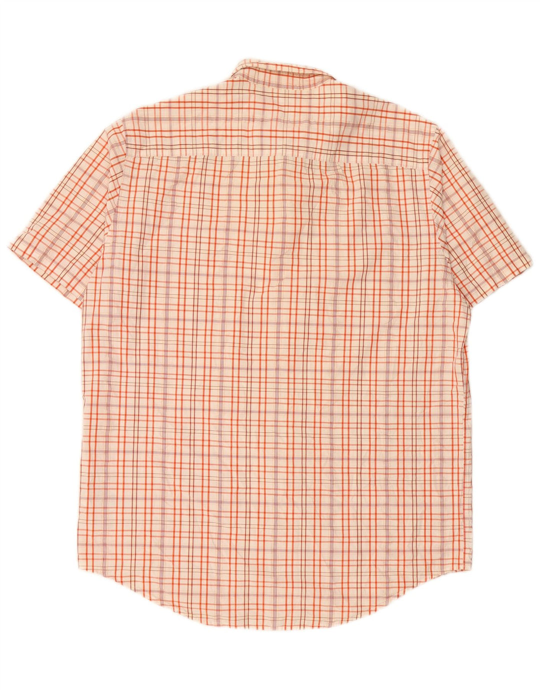 TIMBERLAND Camisa de manga corta de corte regular para hombre de algodón a cuadros blancos grandes