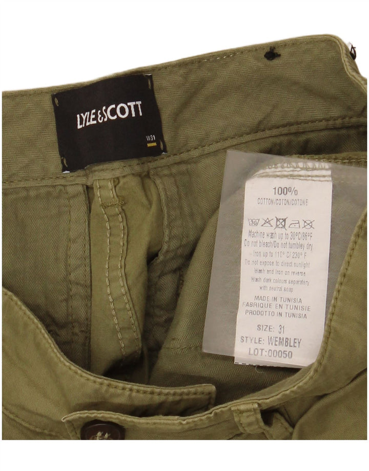 Lyle & Scott Pantalones cortos cargo de ajuste regular para hombre W31 Algodón caqui mediano