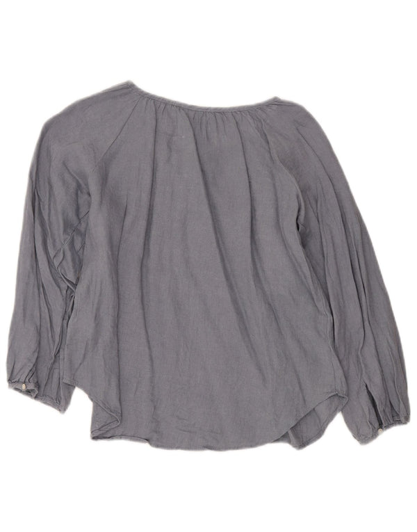 Blusa Camisa Niña ZARA 9-10 Años Lino Gris
