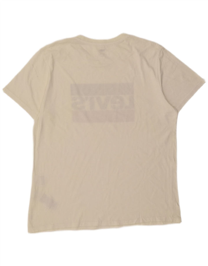 LEVI'S Mens Graphic T-Shirt Top XL White Cotton