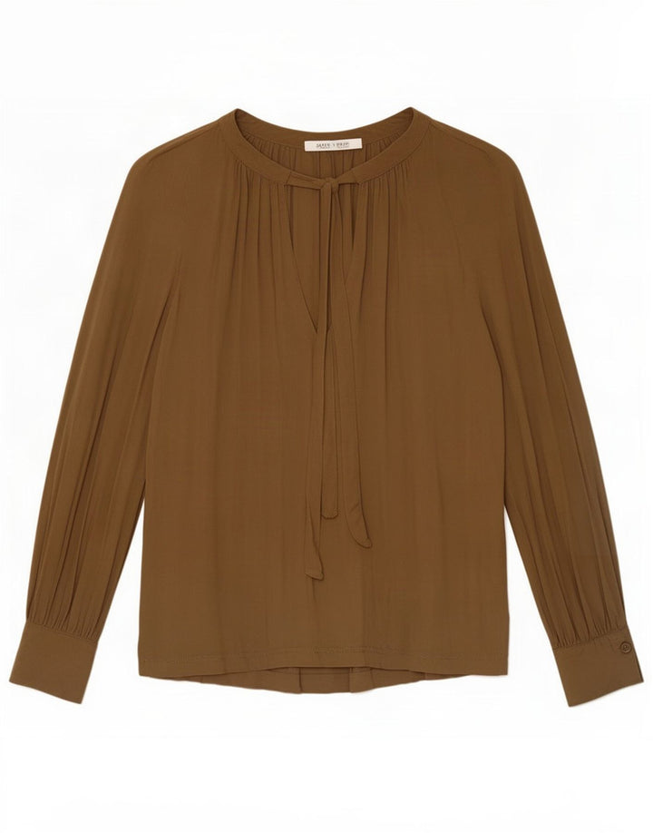 Zara Mujer Blusa Extragrande Top UK 10 Small Viscosa Verde