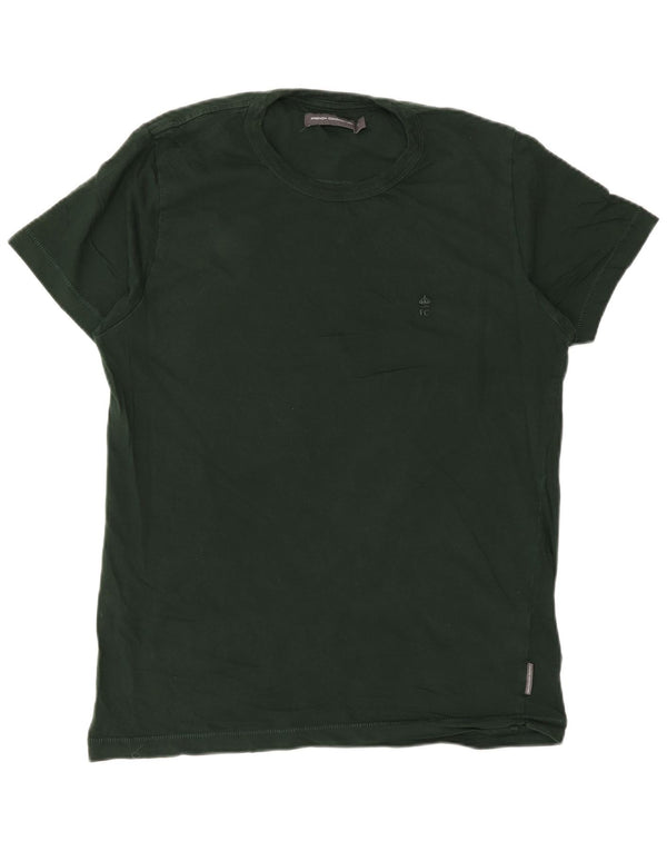 French Connection Camiseta regular para hombre Top de algodón verde medio