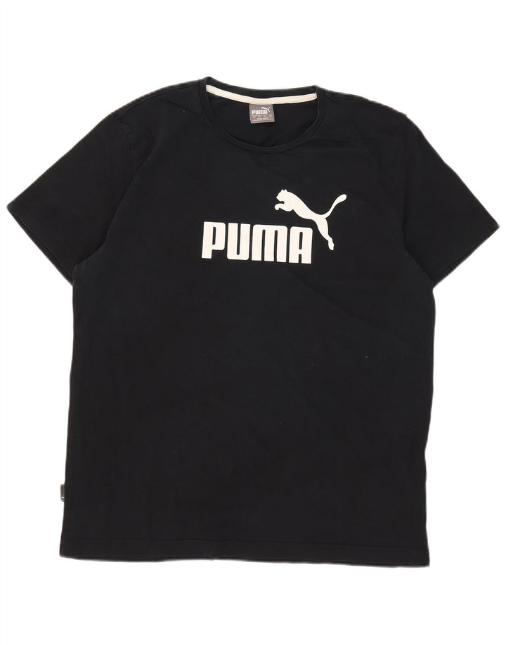 Puma - Camiseta gráfica para hombre, talla grande, algodón negro