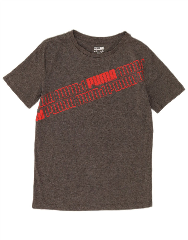 Puma Camiseta gráfica para niño Top 10-11 años Algodón Gris Medio