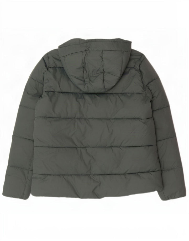 Kappa Hombre Chaqueta Acolchada Con Capucha ES 38 Medio Verde Poliamida