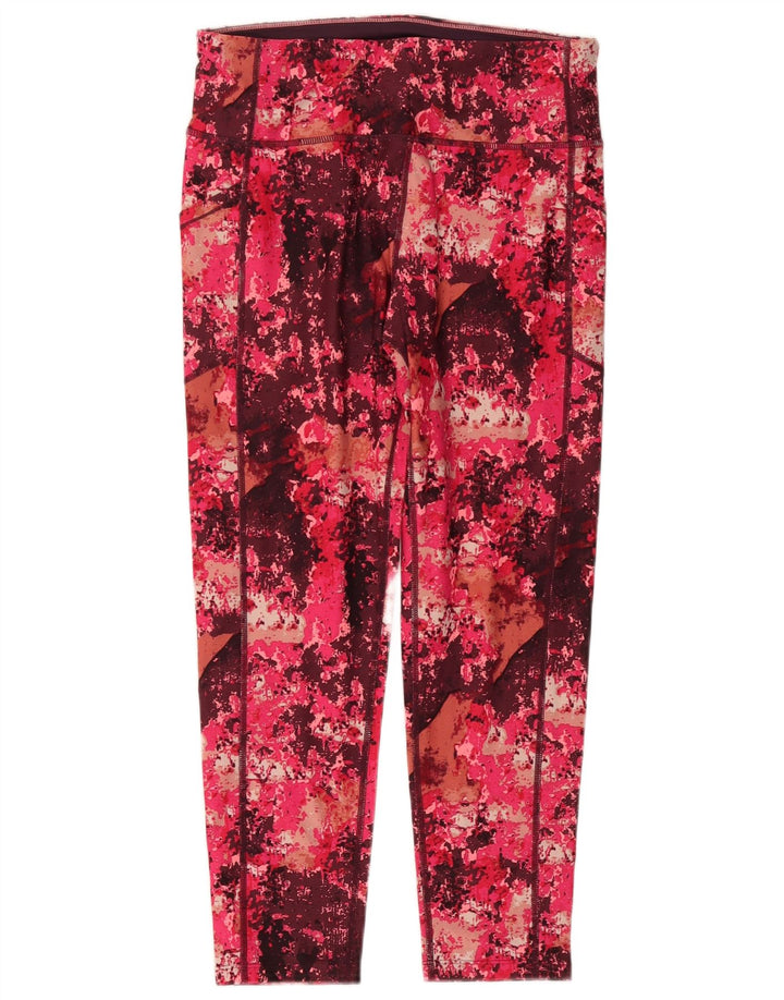 CALVIN KLEIN Leggings con estampado abstracto para mujer, talla 44, nailon burdeos grande
