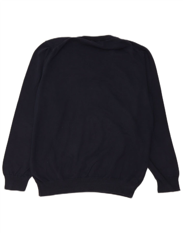 Gant Jersey con cuello en V para hombre, talla grande, algodón azul marino